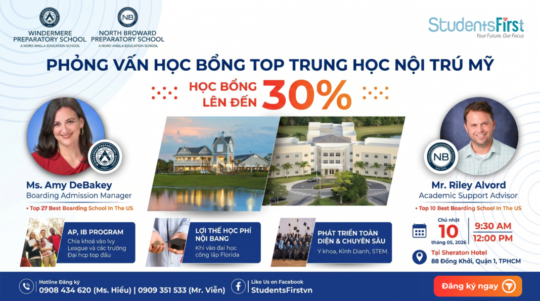 PHỎNG VẤN HỌC BỔNG TOP TRUNG HỌC NỘI TRÚ MỸ 2026