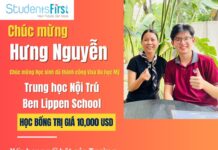 CHÚC MỪNG HỌC SINH HƯNG NGUYẾN ĐÃ ĐẬU VISA DU HỌC MỸ VÀ THEO HỌC TẠI TRƯỜNG TRUNG HỌC NỘI TRÚ BEN LIPPEN SCHOOL