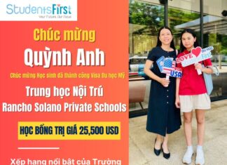 VỚI THÀNH TÍCH HỌC TẬP TỐT, VÀ HỌC BỔNG TRỊ GIÁ $25,500. HỌC SINH QUỲNH ANH ĐÃ ĐẬU VISA VÀ THEO HỌC TẠI TRƯỜNG RANCHO SOLANO PRIVATE SCHOOL